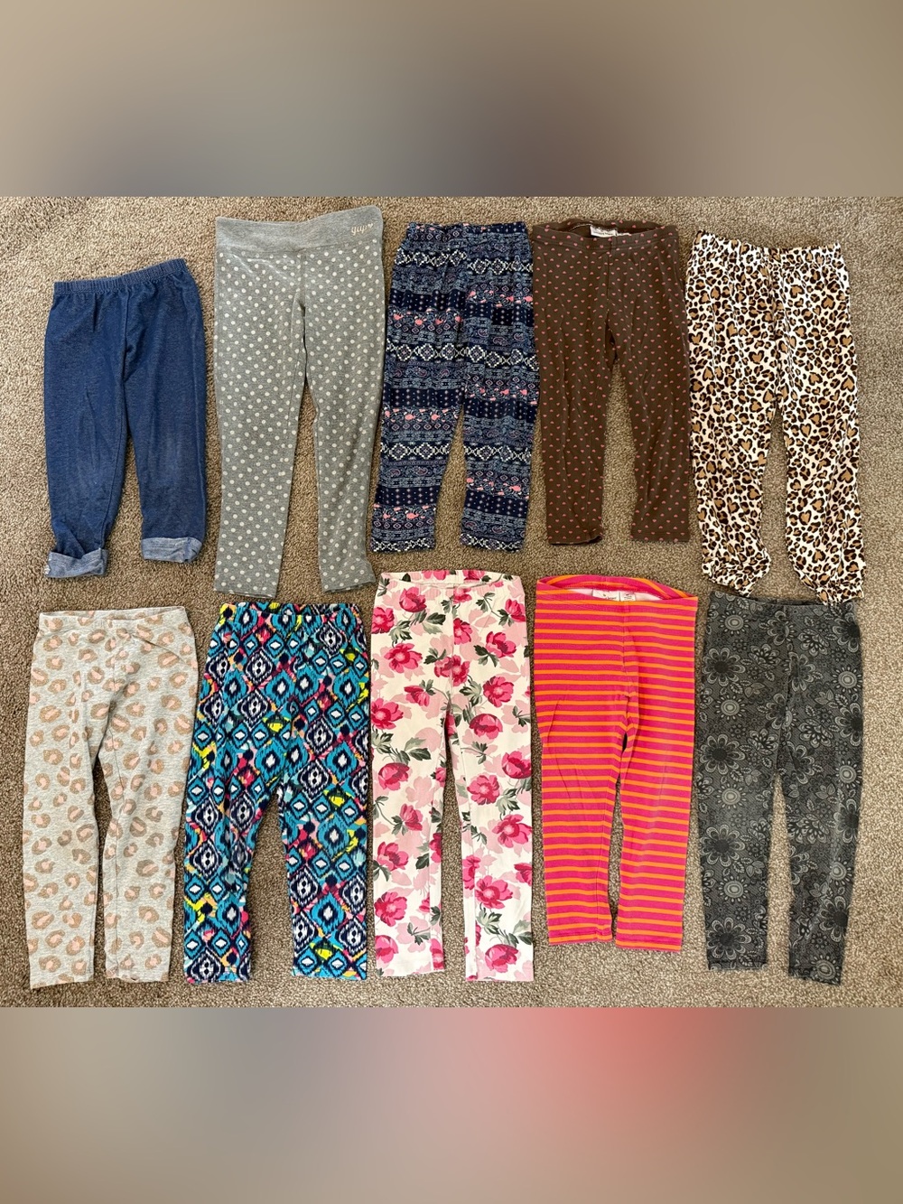 10 Pairs Leggings Girls Bundle Size 4T